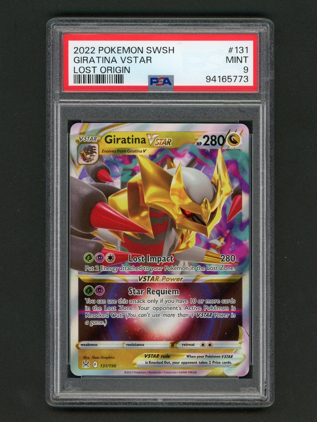 2022 Pokémon SWSH Lost Origin Giratina VSTAR PSA 9