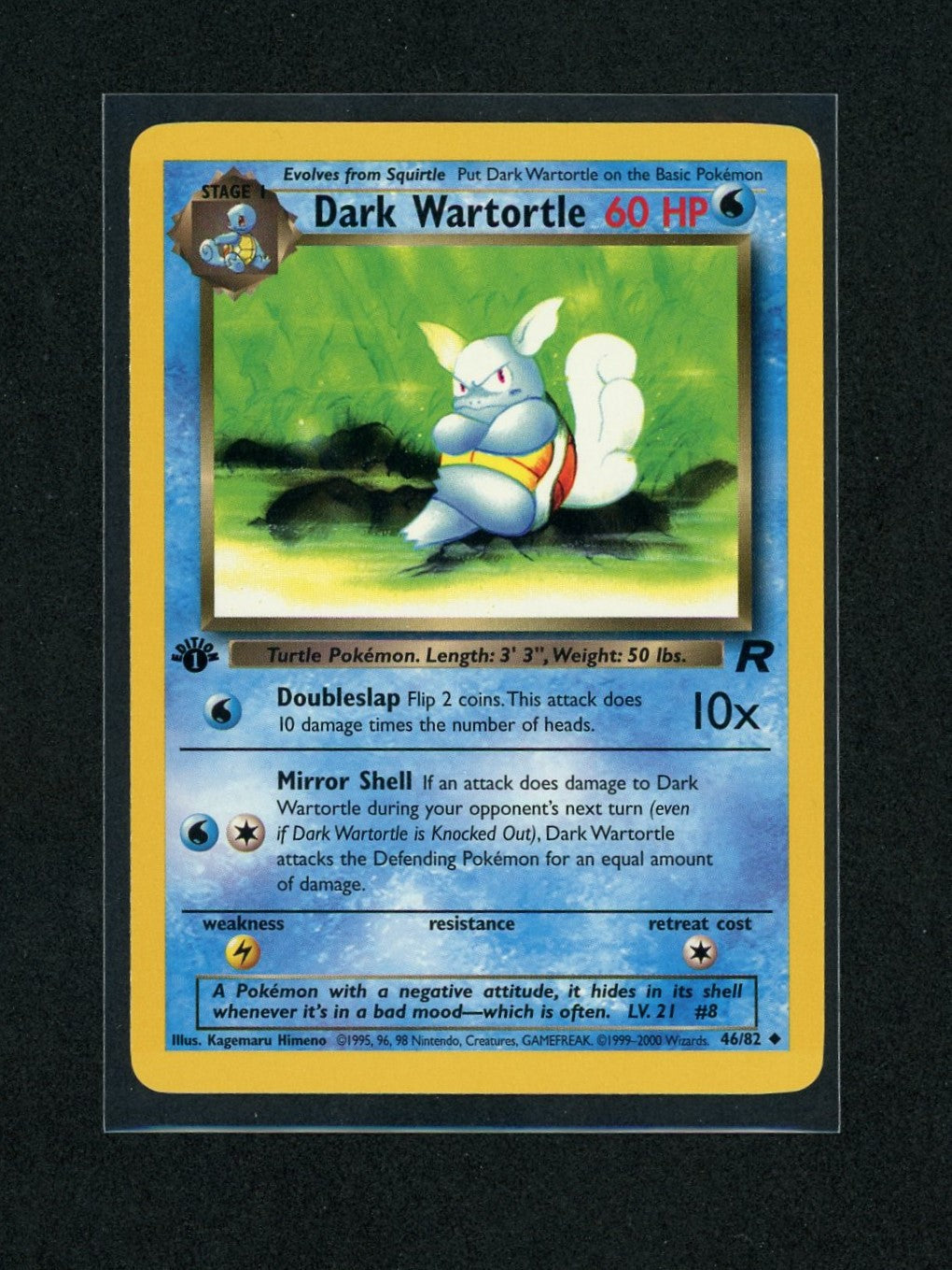 Dark Wartortle - Rocket - 1st Edition
