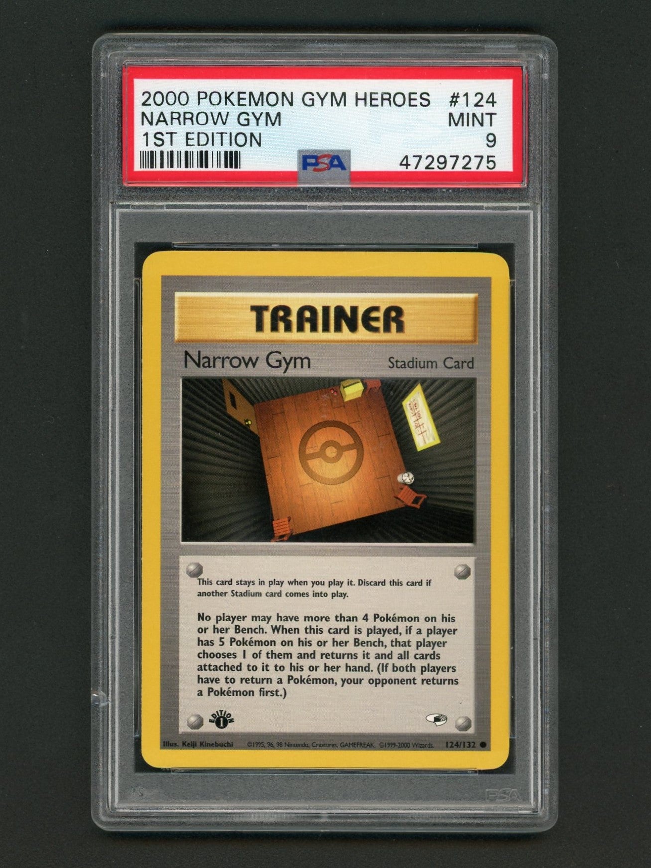 2000 Pokémon Gym Heroes Narrow Gym 1st Edition PSA 9