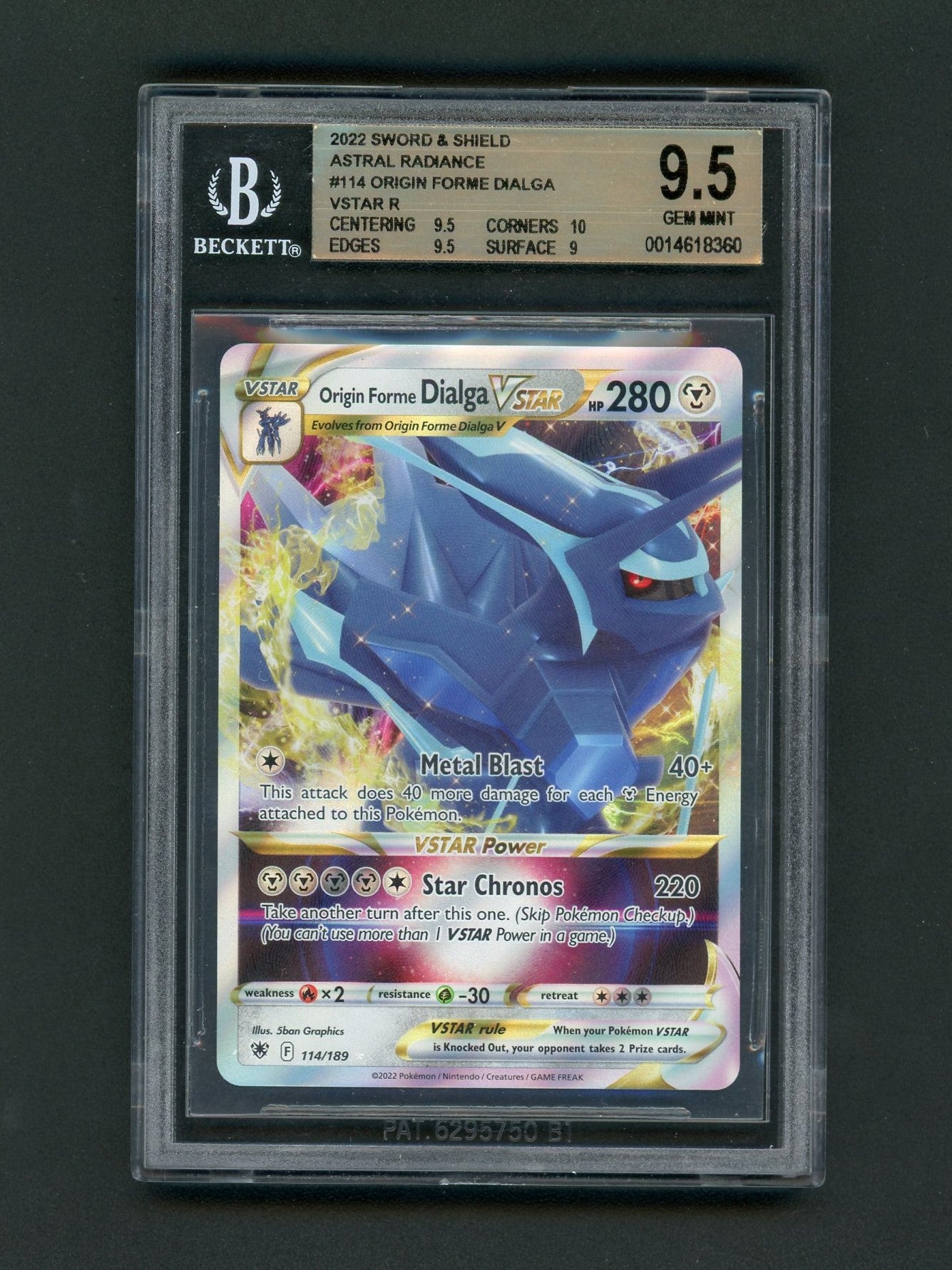2022 Pokémon SWSH Astral Radiance Origin Forme Dialga VSTAR BGS 9.5