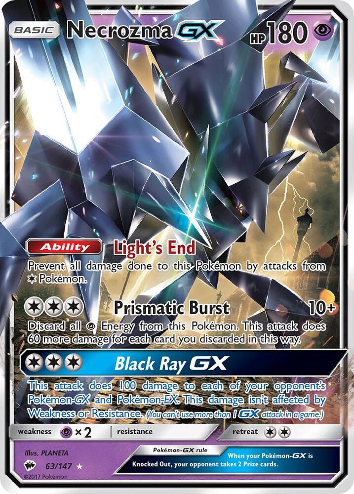 Necrozma GX Holo Ultra Rare SM - Burning Shadows 63/147 NM