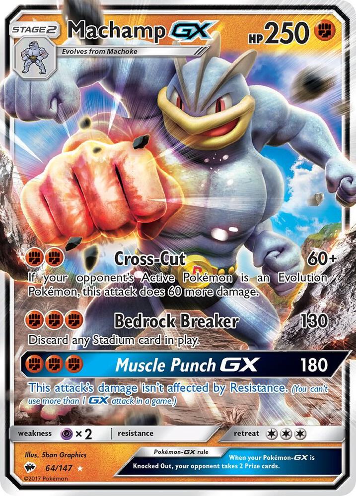 Machamp GX Holo Ultra Rare SM - Burning Shadows 64/147 NM