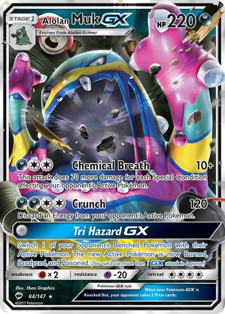 Alolan Muk GX Holo Ultra Rare SM - Burning Shadows 84/147 NM