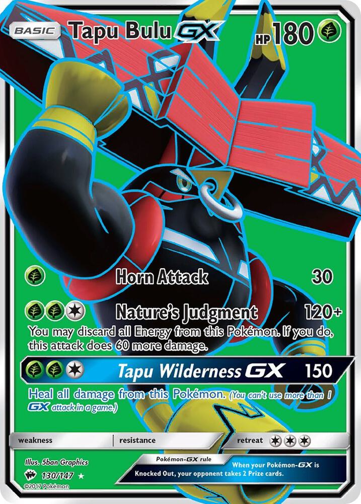Tapu Bulu GX (Full Art) Holo Ultra Rare SM - Burning Shadows 130/147 NM