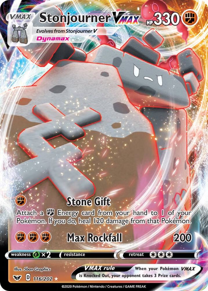 Stonjourner VMAX Holo Ultra Rare SWSH01: Sword & Shield Base Set 116/202 NM