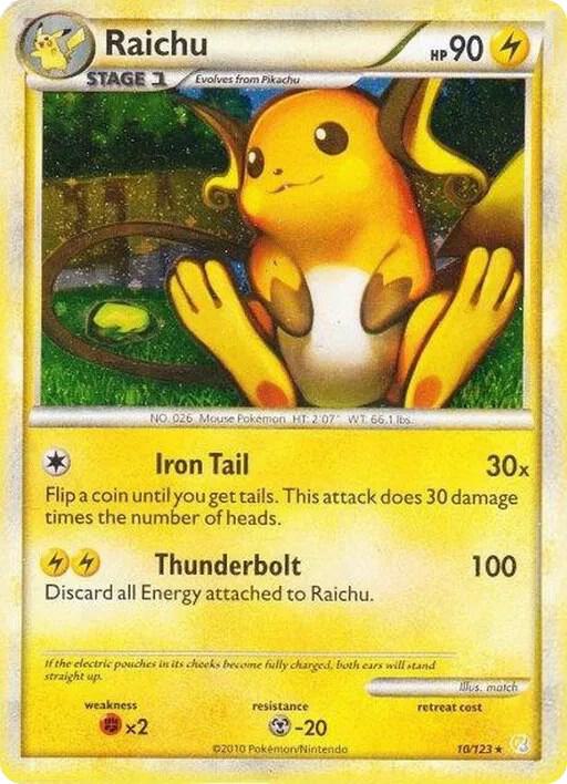 Raichu (Cracked Ice Holo) Holo Rare Deck Exclusives 010/123 MP