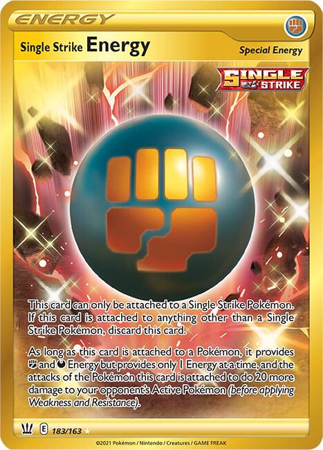 Single Strike Energy (Secret) Holo Secret Rare SWSH05: Battle Styles 183/163 NM