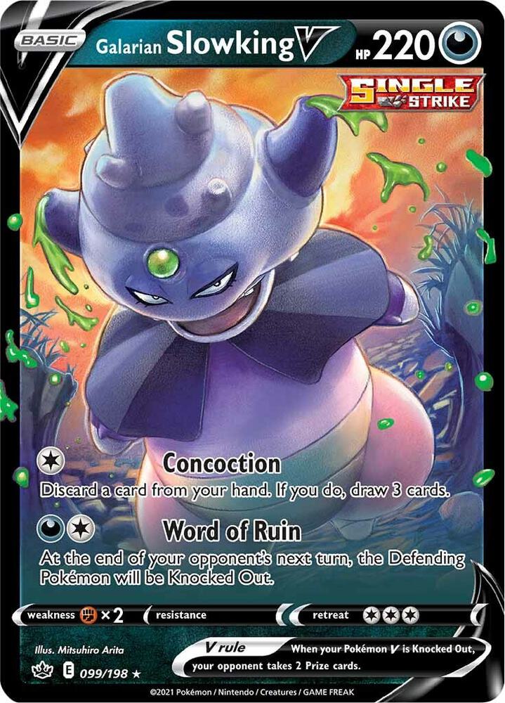 Galarian Slowking V Holo Ultra Rare SWSH06: Chilling Reign 099/198 NM