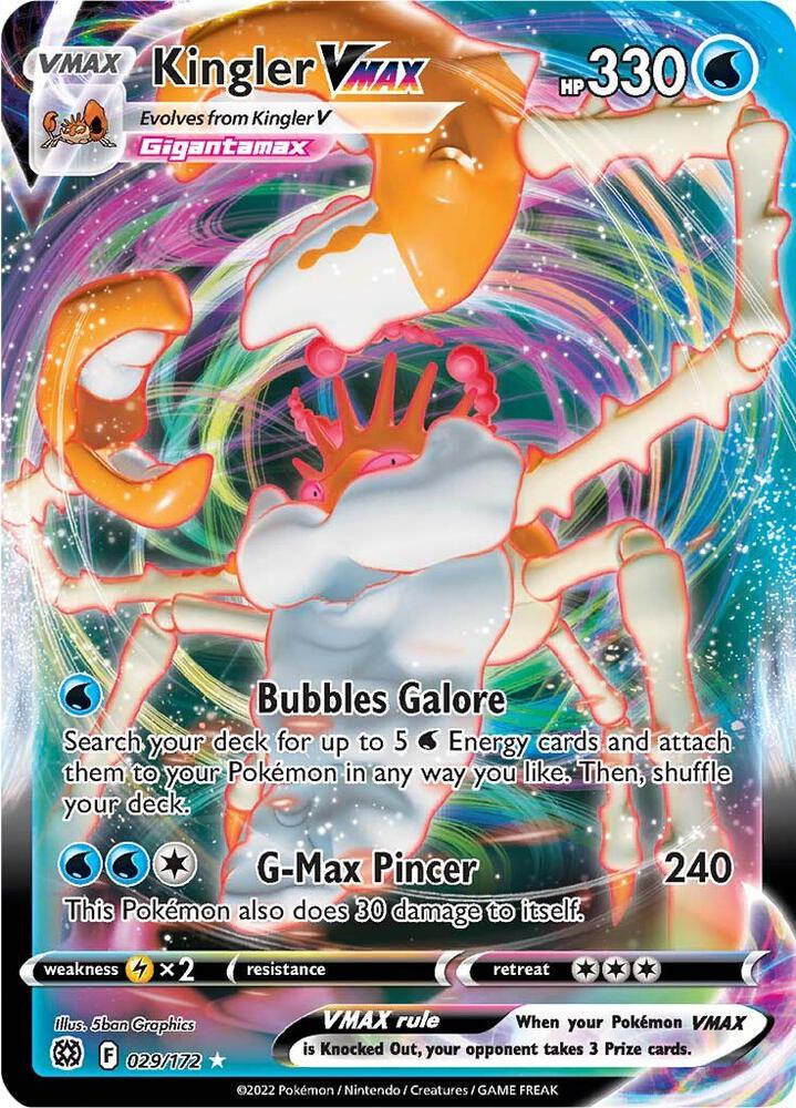 Kingler VMAX Holo Ultra Rare SWSH09: Brilliant Stars 029/172 NM