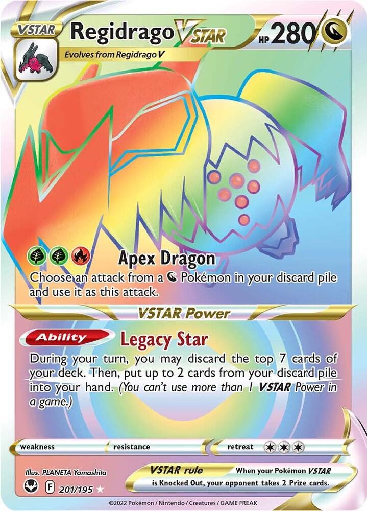 Regidrago VSTAR (Secret) Holo Secret Rare SWSH12: Silver Tempest 201/195 NM