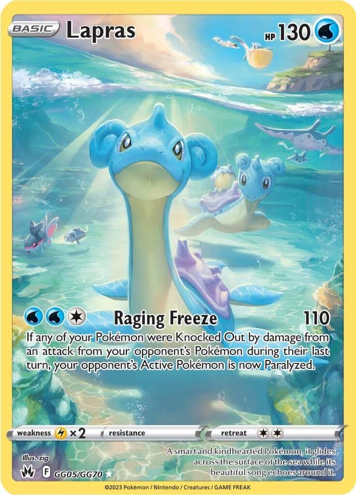 Lapras Holo Ultra Rare SWSH: Crown Zenith: Galarian Gallery GG05/GG70 NM