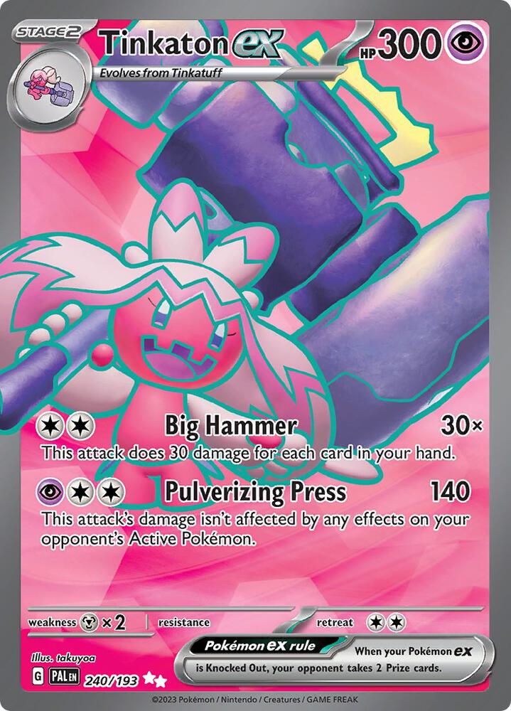 Tinkaton ex Holo Ultra Rare SV02: Paldea Evolved 240/193 NM