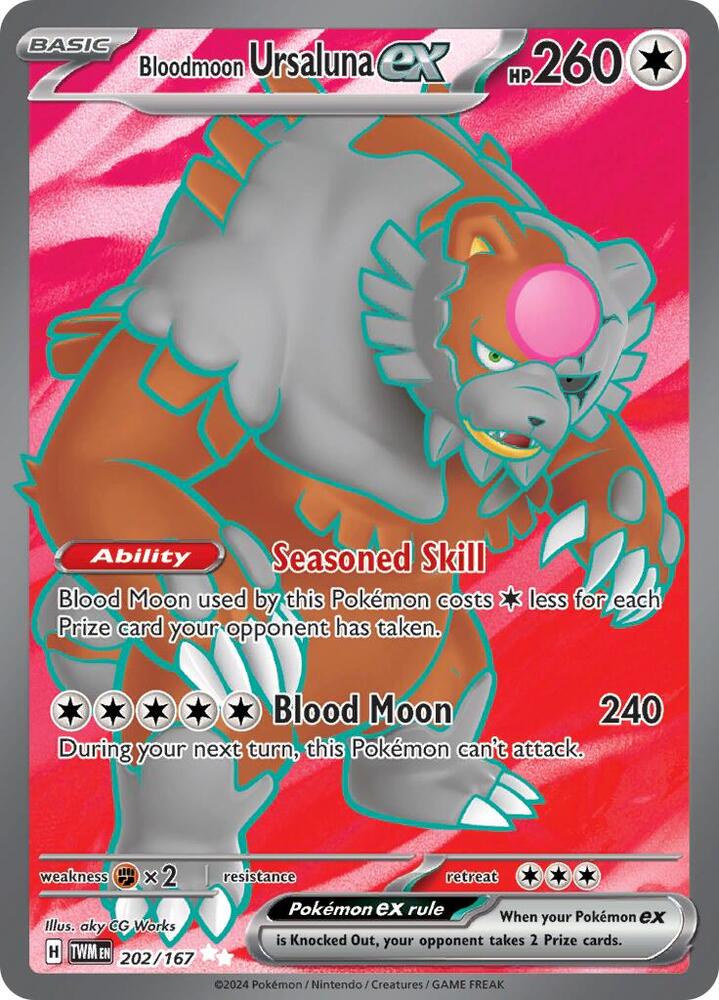 Bloodmoon Ursaluna ex Holo Ultra Rare SV06: Twilight Masquerade 202/167 NM