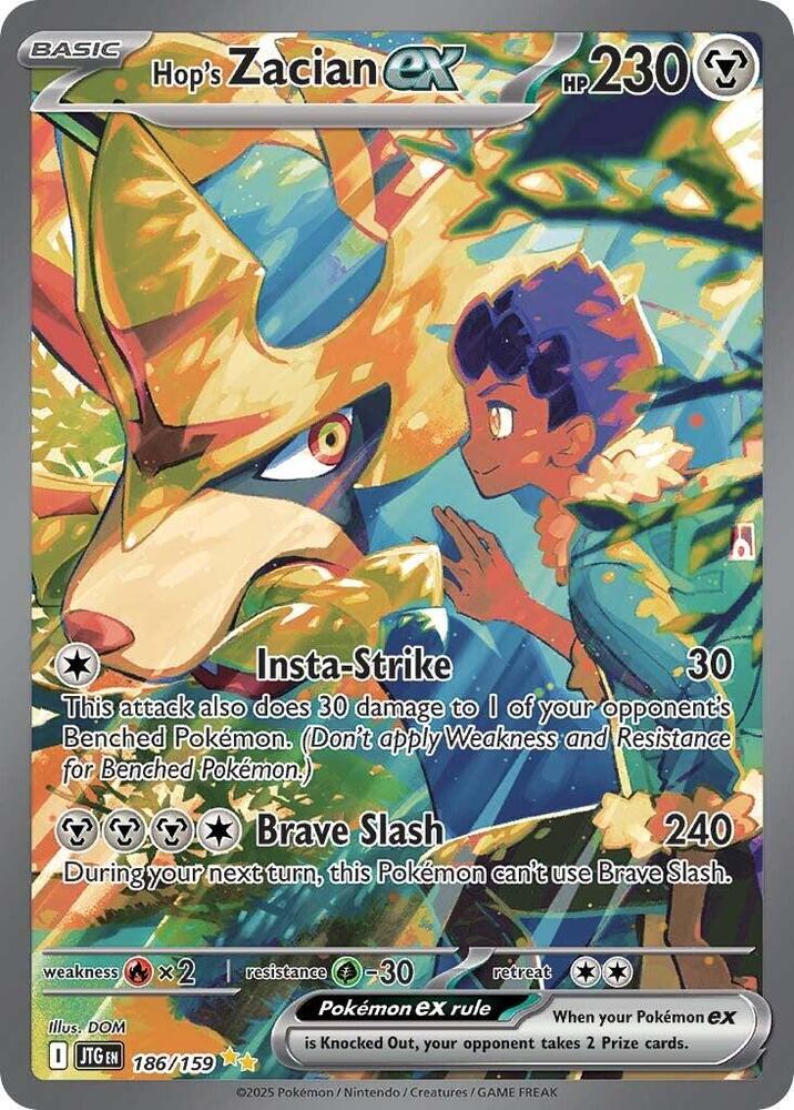 Hop's Zacian ex Holo Special Illustration Rare SV09: Journey Together 186/159 NM