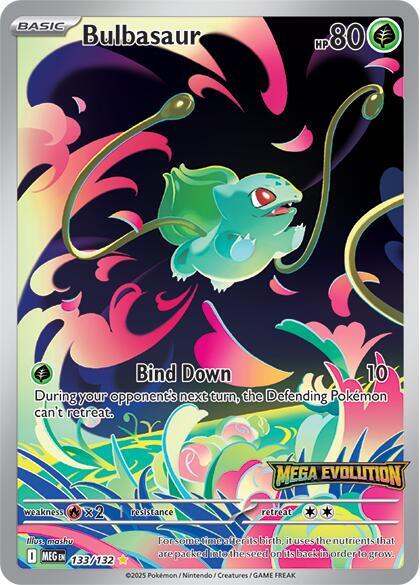 Bulbasaur (Mega Evolution Stamped) Holo Illustration Rare Miscellaneous Cards & Products 133/132 NM