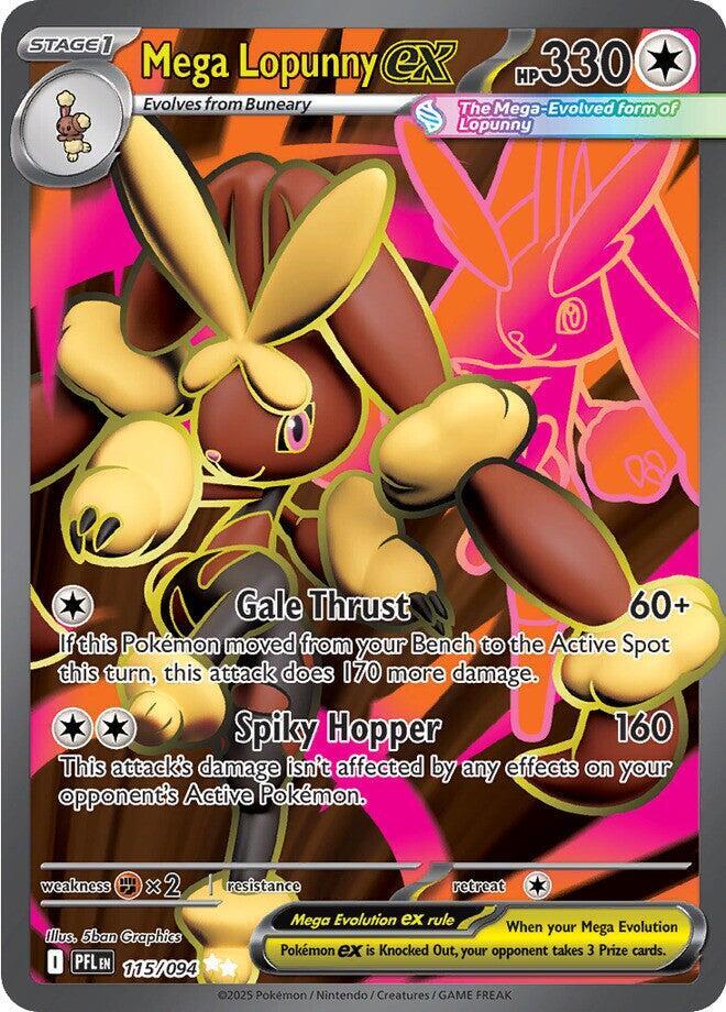 Mega Lopunny ex Holo Ultra Rare ME02: Phantasmal Flames 115/094 NM