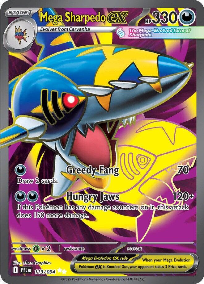 Mega Sharpedo ex Holo Ultra Rare ME02: Phantasmal Flames 113/094 NM