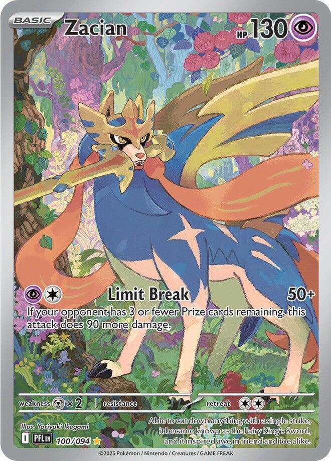 Zacian Holo Illustration Rare ME02: Phantasmal Flames 100/094 NM