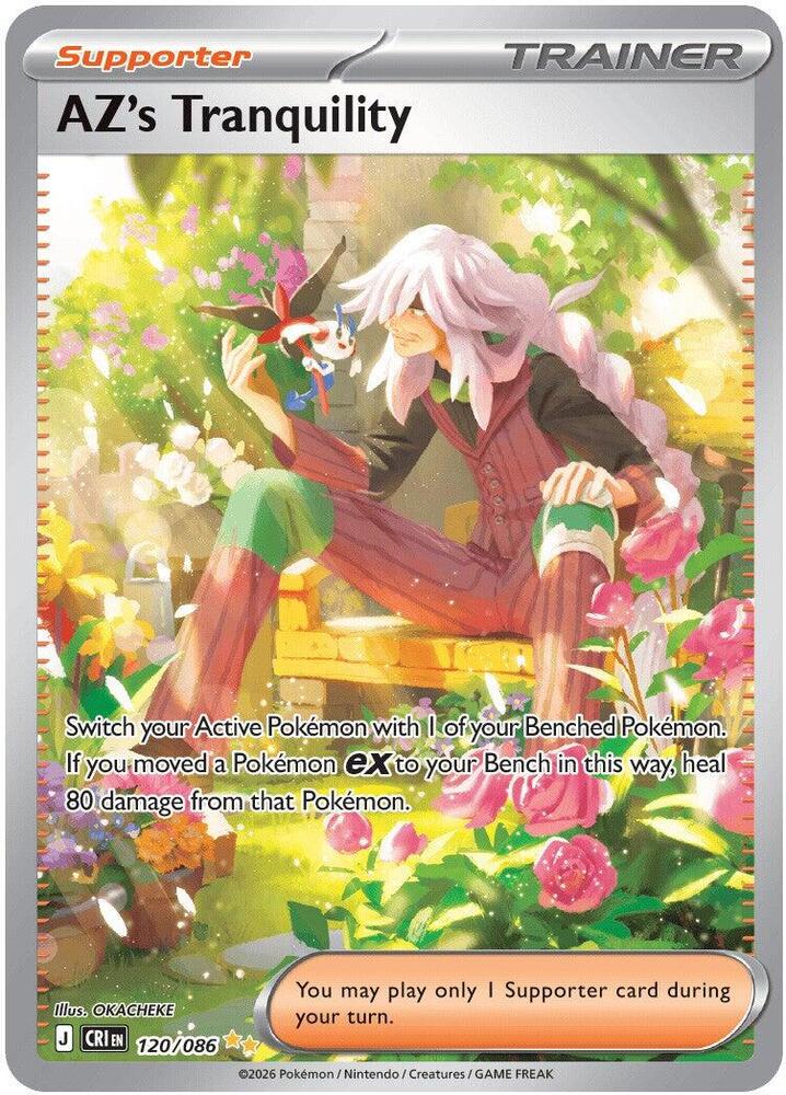 AZ's Tranquility Holo Special Illustration Rare ME04: Chaos Rising 120/086 NM