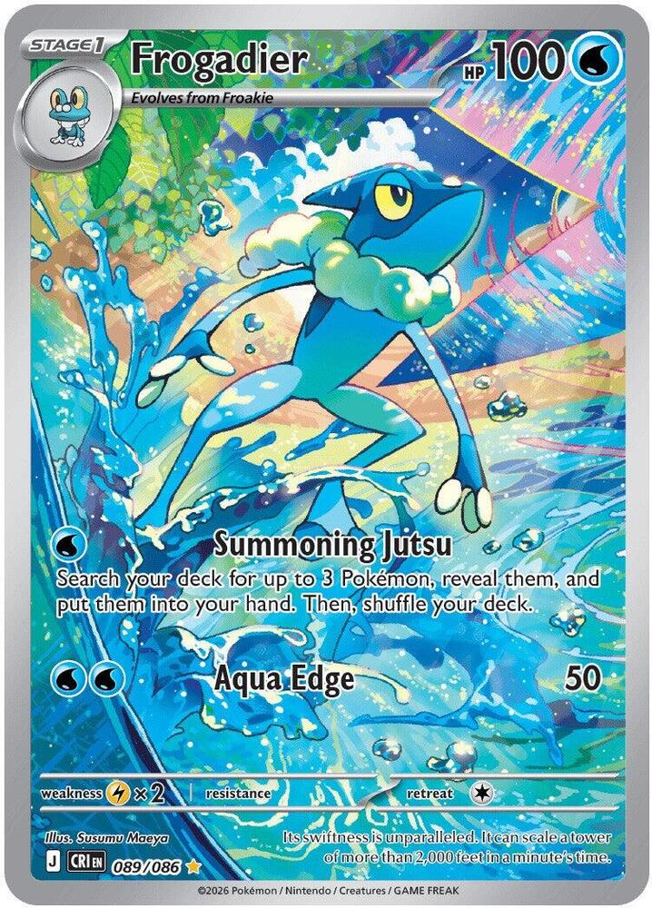 Frogadier Holo Illustration Rare ME04: Chaos Rising 089/086 NM