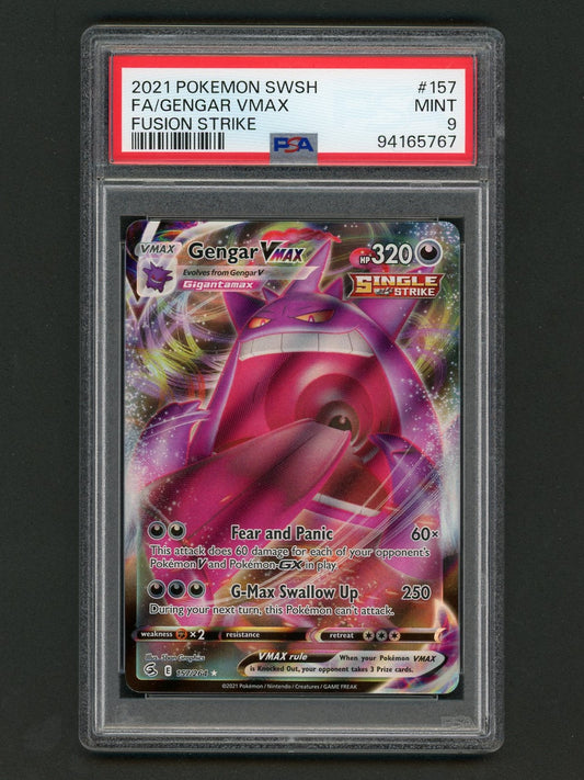 2021 Pokémon SWSH Fusion Strike Gengar FA VMAX PSA 9