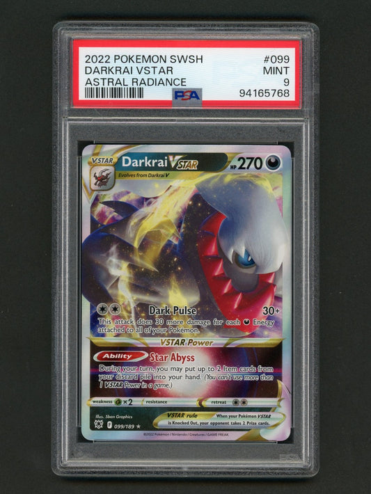 2022 Pokémon SWSH Astral Radiance Darkrai VSTAR PSA 9