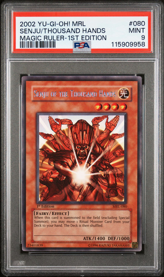 2002 YU-GI-OH! Magic Ruler Senju Thousand Hands 1st Edition PSA 9